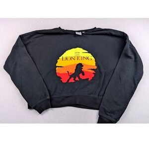 Disney The Lion King Sweatshirt Womens Medium Simba Graphic Cropped Pullover